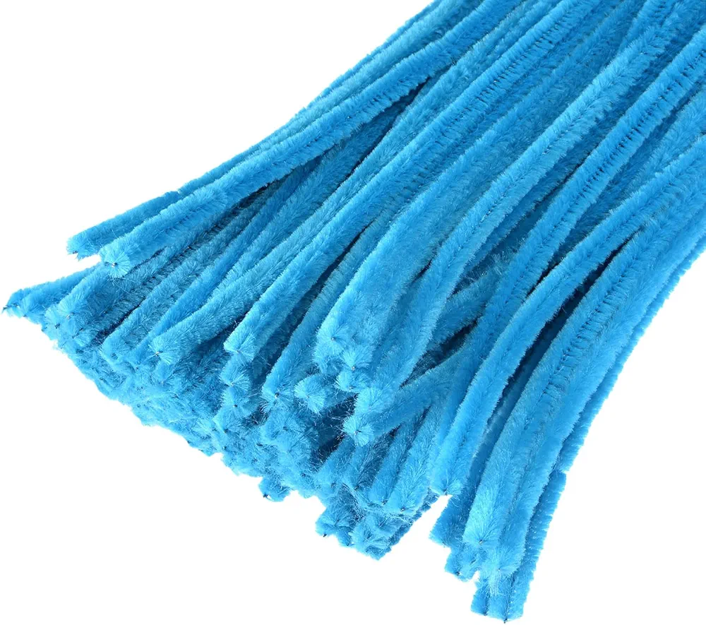 YOKIVE 100 Pcs Pipe Cleaner, Chenille Stems Decoration, Great for DIY Art Craft Supplies (6mm 12 Inch Turquoise)