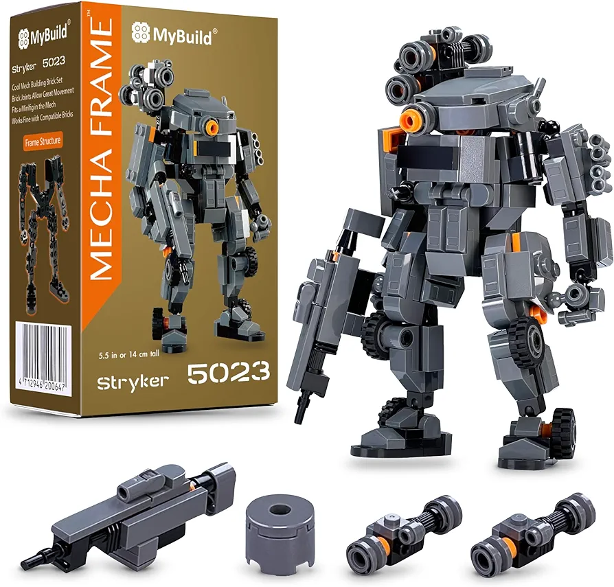 MyBuild Mecha Frame Armed Forces Stryker 5023 - Mech Toy Building Bricks for Mech Fans Aged 14+ (Dark Gray)