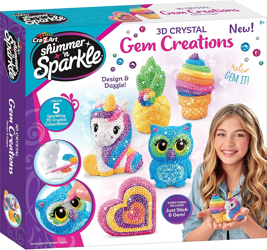 Shimmer ‘n Sparkle3D Crystal Gem Creations - Crystal Figurine Collectible Arts and Crafts for Ages 8 and up