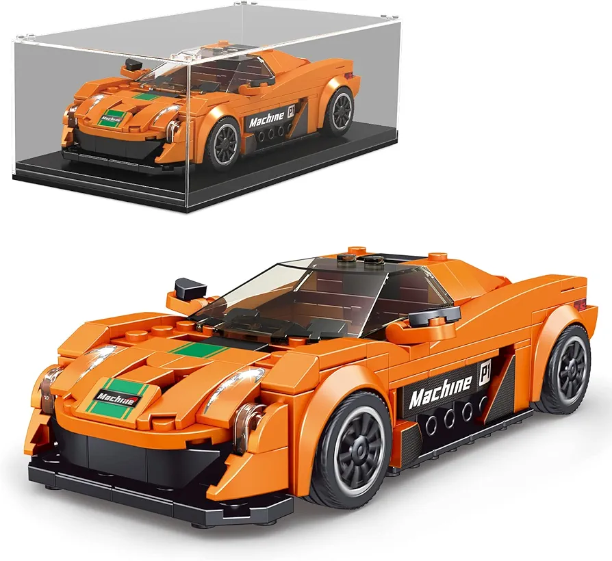 Mould King Speed Champion P1 Super Car Model Building Toys with Display Case, 27004 Model Car Kits Building Sets, Car Models Building Blocks, Race Cars Building Kits for Adults Kids 8+(306PCS)