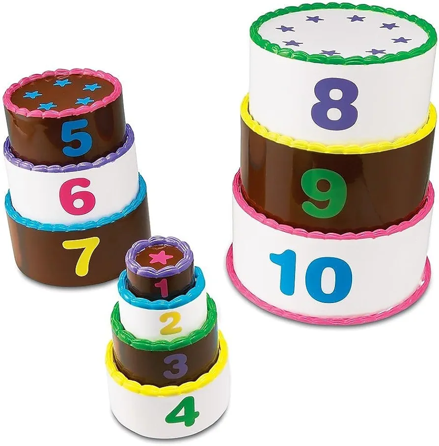 Learning Resources Stack and Count Layer Cake - 10 Pieces, Ages 18+ Months Toddler Learning Toys, Early Stacking and Counting Skills for Toddlers