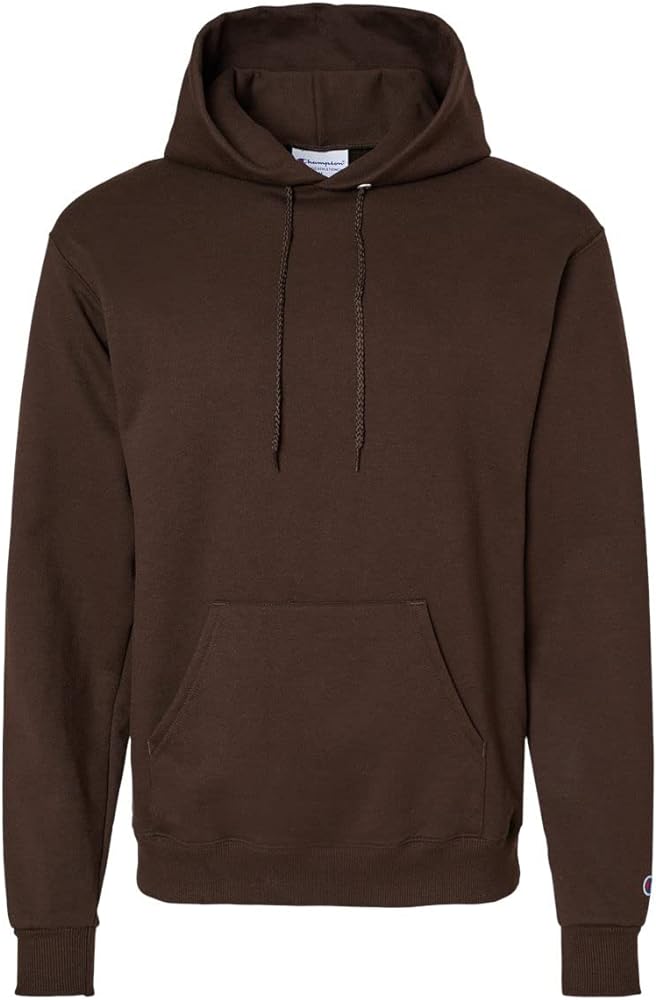 Champion Mens Powerblend Hooded Sweatshirt, S, Chocolate Brown