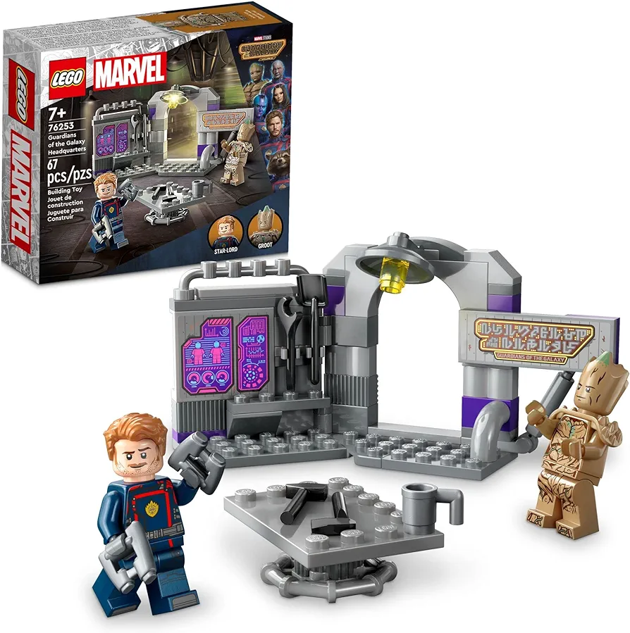 LEGO Marvel Guardians of The Galaxy Headquarters 76253, Super Hero Building Toy Set from Guardians of The Galaxy 3 with Groot and Star-Lord Minifigures, Gift for Kids, Boys and Girls Ages 7 and up