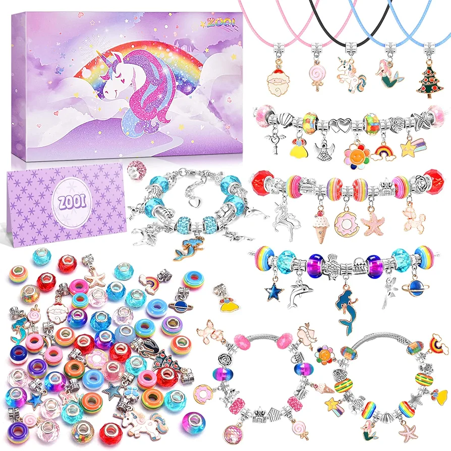 Bracelet Making Kit for Girls, Arts and Crafts for Kids Girls Ages 6-12, Girls Toys Age 6-8, Gifts for 5-10 Year Old Girls, 5-10 Year Old Girl Gifts, Art Supplies for Kids 9-12 Gifts for Teenage Girls