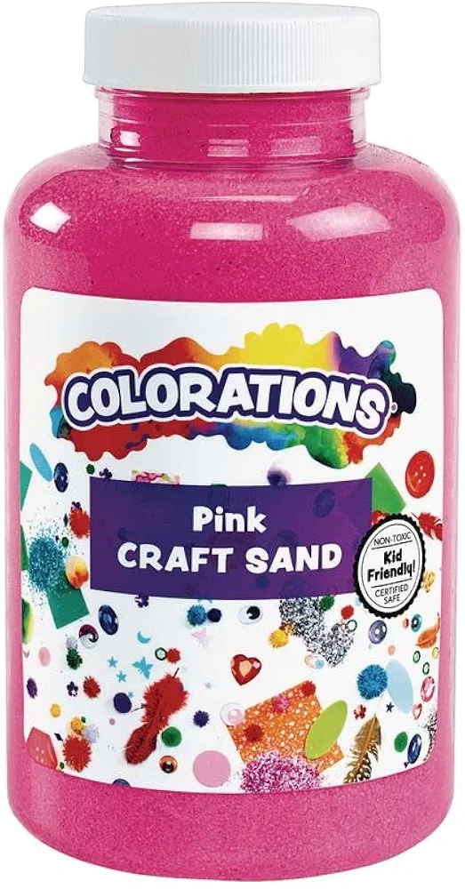 Colorations Colorful Vibrant Sand 22 oz Jar for Arts and Crafts & Play Activity, Light Pink