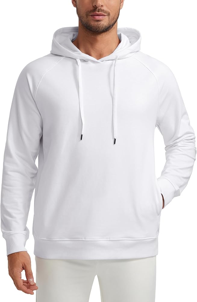 CRZ YOGA Hoodies for Men French Terry Hooded Sweatshirts Workout Athletic Casual Pullover Hoodie Tops with Pocket