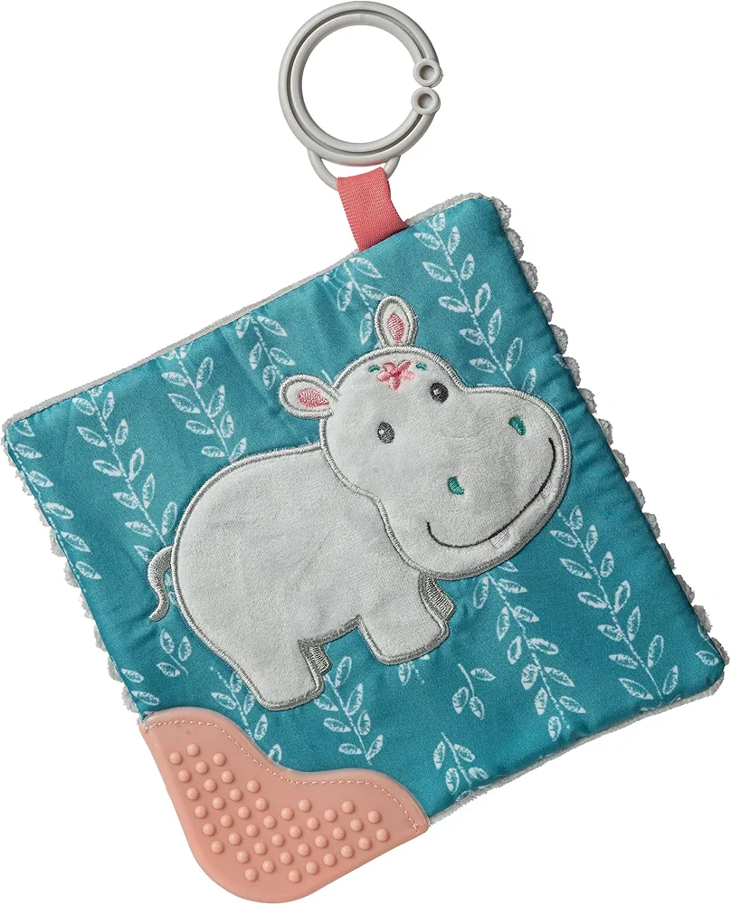 Mary Meyer Crinkle Teether Toy with Baby Paper and Squeaker, 6 x 6-Inches, Jewel Hippo