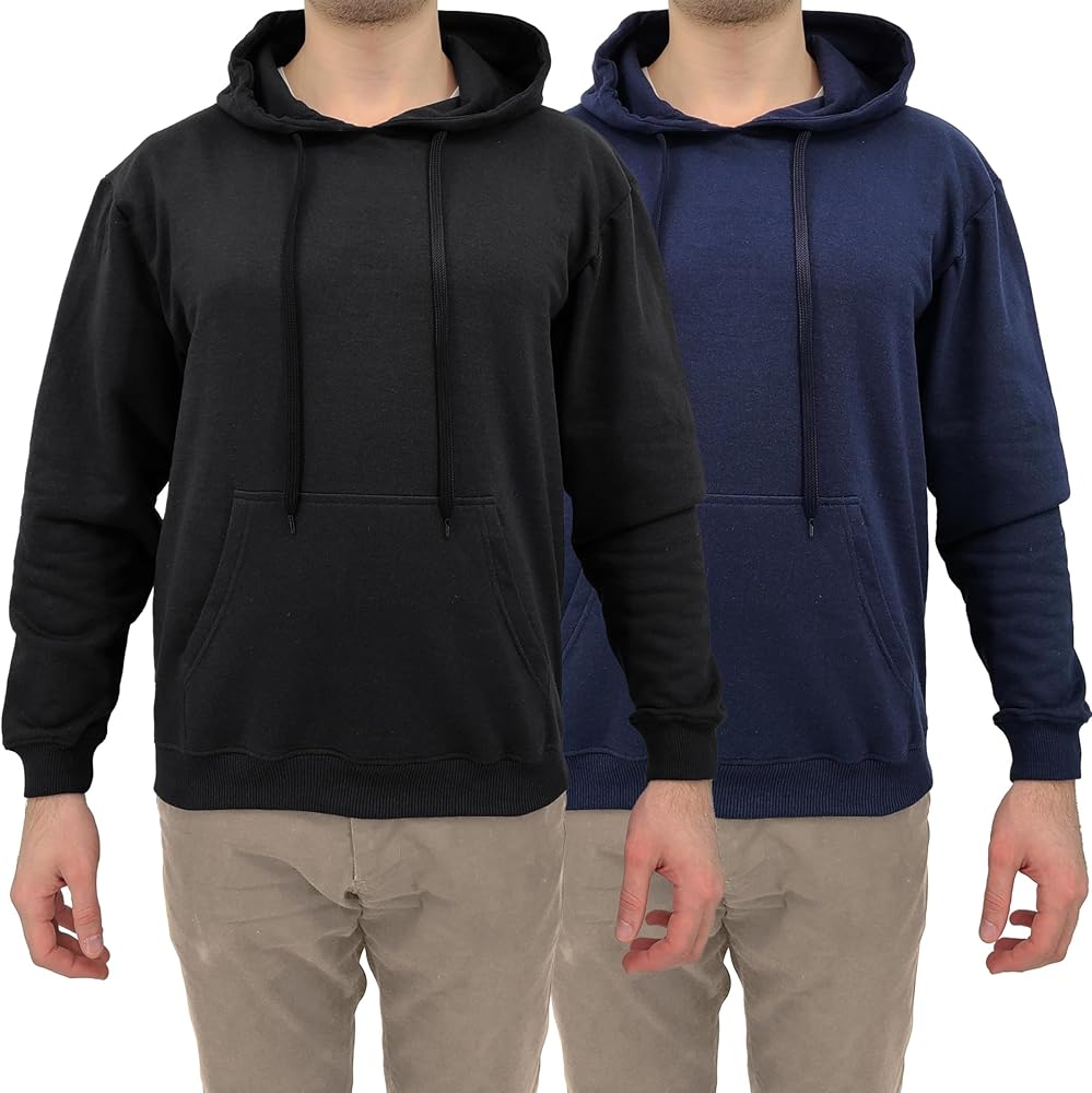 Andrew Scott Cotton Hoodie, Soft Midweight Fleece, Pullover Hooded Sweatshirt for Men - Multi Packs