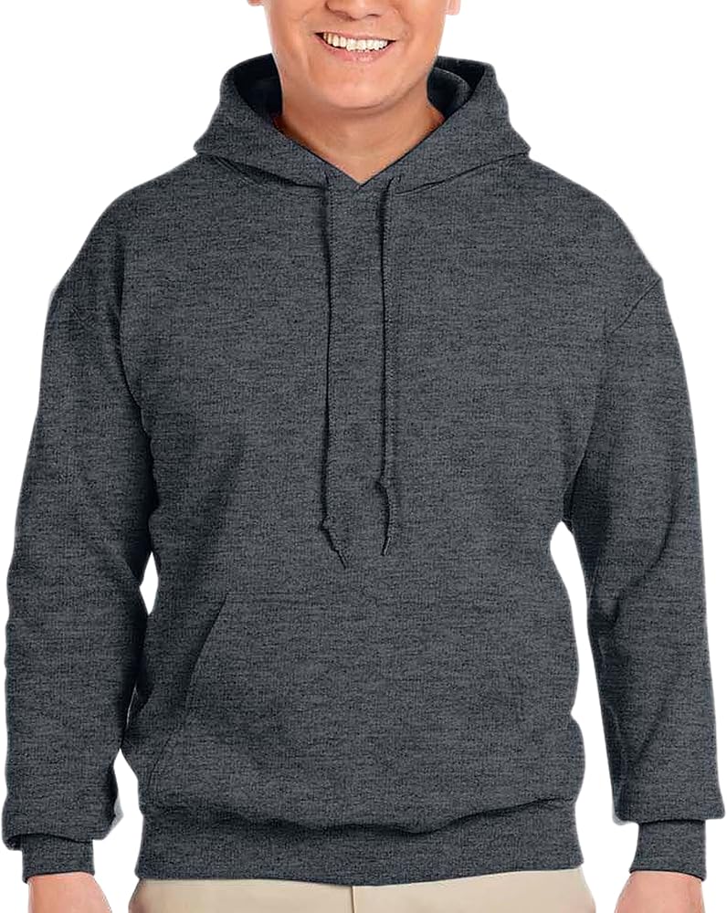 Gildan Mens Heavy Blend Hooded Sweatshirt Dark Heathers