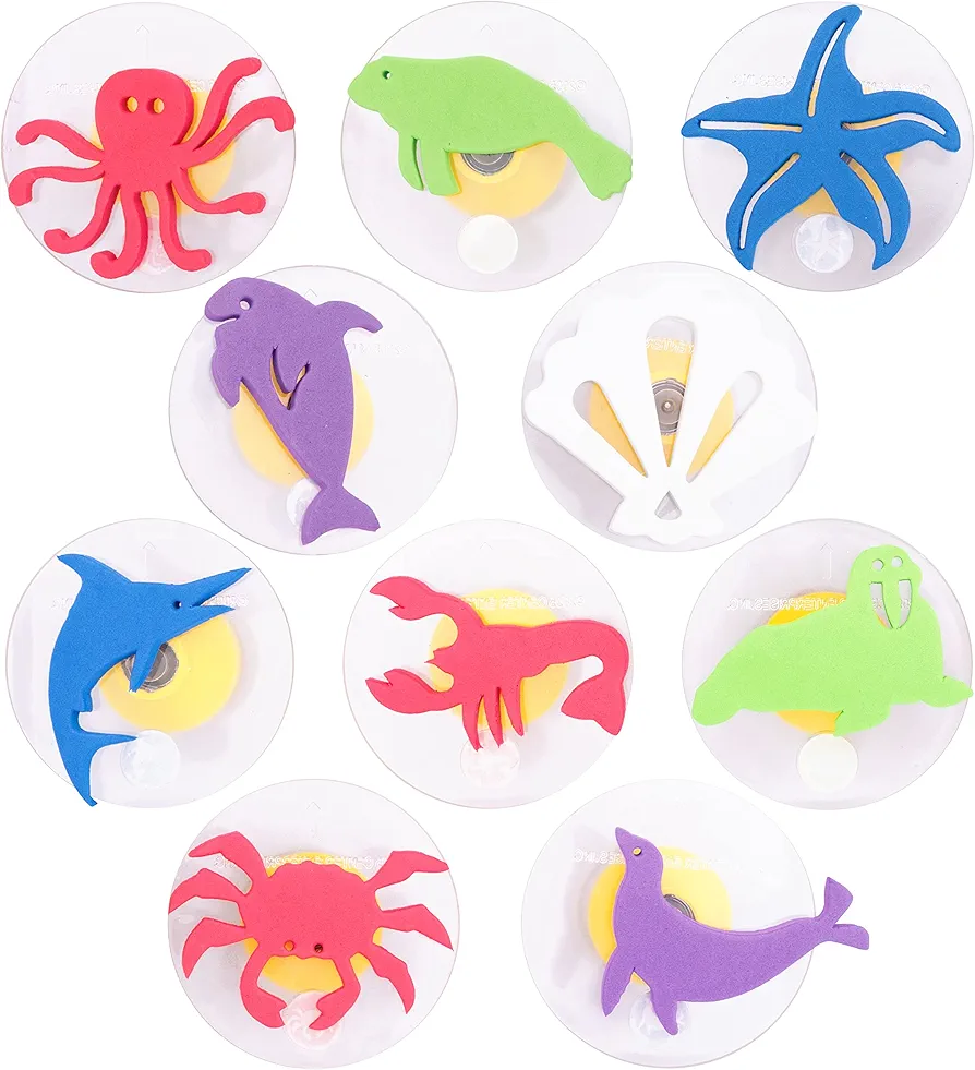 READY 2 LEARN Giant Stampers - Sea Creatures - Set of 10 - Easy to Hold Foam Stamps for Kids - Arts and Crafts Stamps for Displays, Posters, Signs and DIY Projects