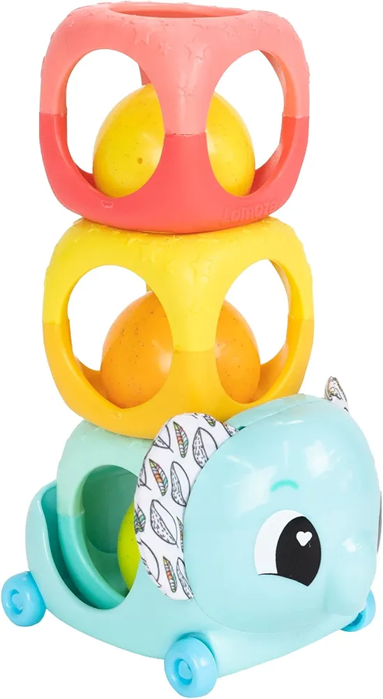 Lamaze Stack, Rattle & Roll Stacking Blocks - Baby Blocks for Fine Motor Skill Development - Baby Stacking Toys for Sensory Play - Colorful Interactive Stacking Toys - Ages 6 Months and Up