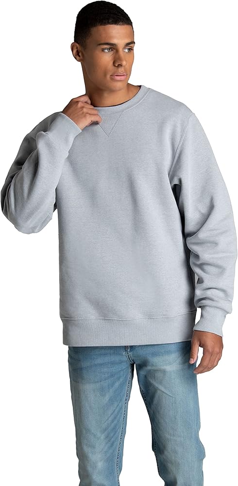 Fruit of the Loom Men's Crafted Comfort Fleece Crewneck Sweatshirts & Pullover Hoodies, Super Soft Cotton Blend, Sizes S-2X, Grey Heather, XX-Large