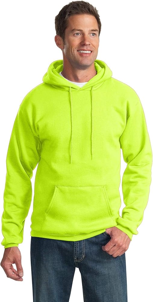 Port & Company Mens Tall Ultimate Hooded Sweatshirt, Safety Green, Large Tall