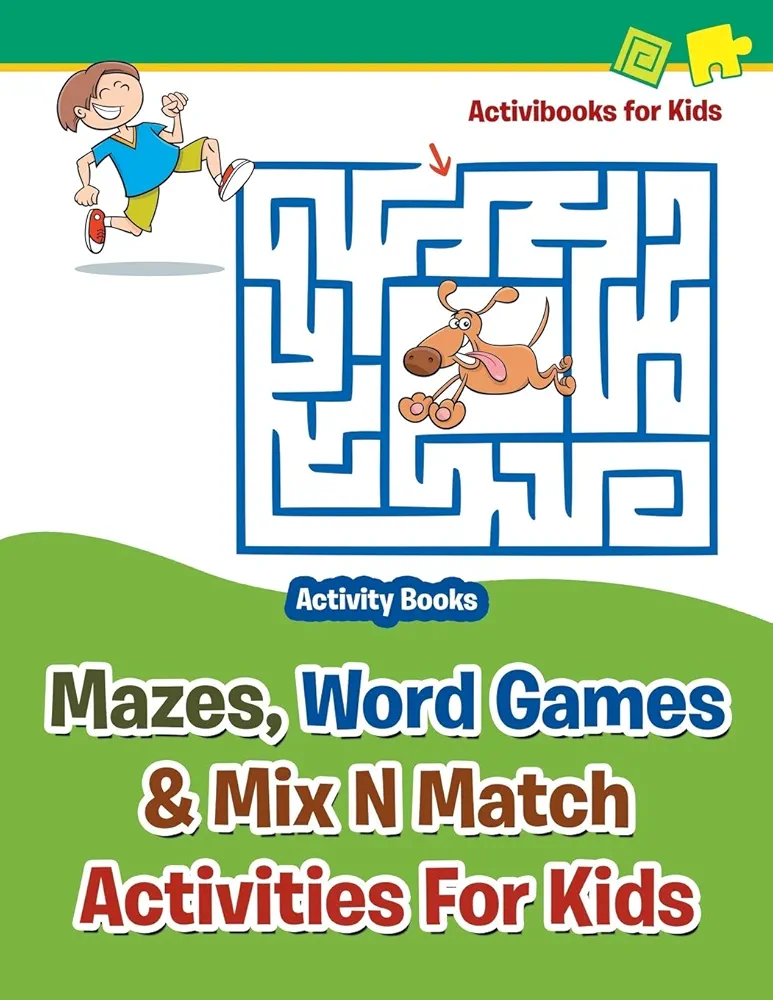 Mazes, Word Games & Mix N Match Activities For Kids - Activity Books