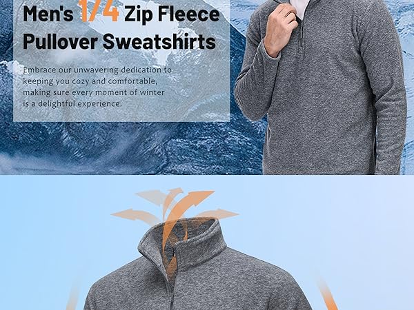 Men''s1/4 Zip Fleece Pullover Sweatshirts