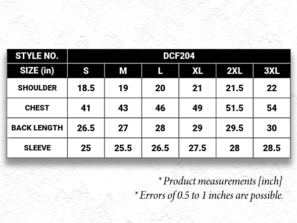 DCF204 Premium A+ Size Chart-600x450