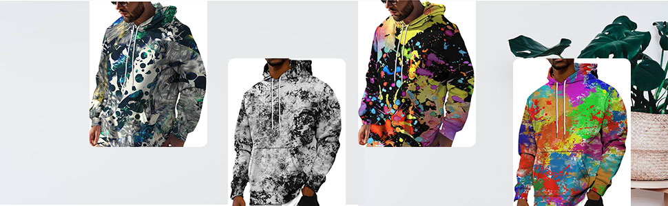 mens hoodies tiedye hoodie sweatshirts big and tall pullover sweatshirt