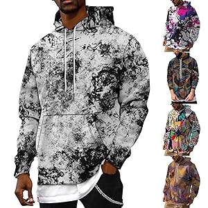 mens tie dye hoodies big and tall sweatshirts pullover