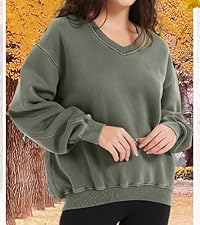 Fleece V-neck Long Sleeve Hoodie Fleece Women