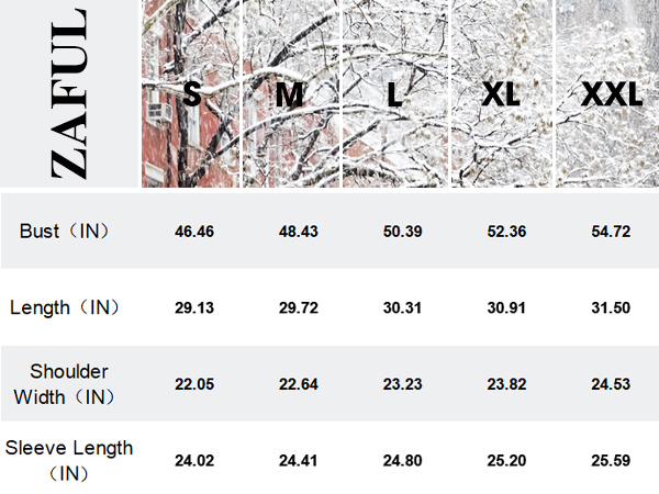  jackets for men size chart