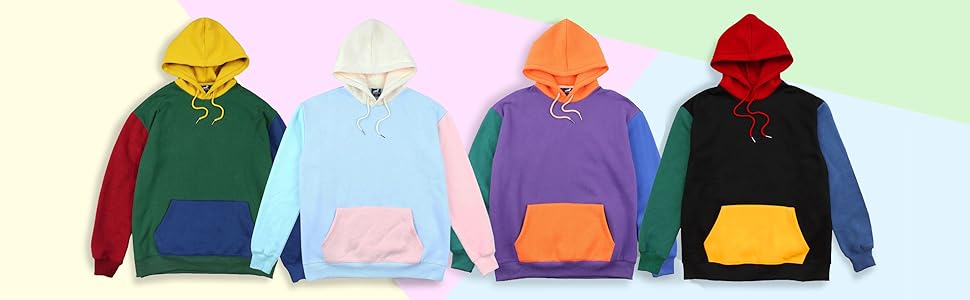 color block hoodies