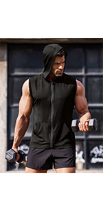 Men&#39;s Zip Up Workout Tank Tops