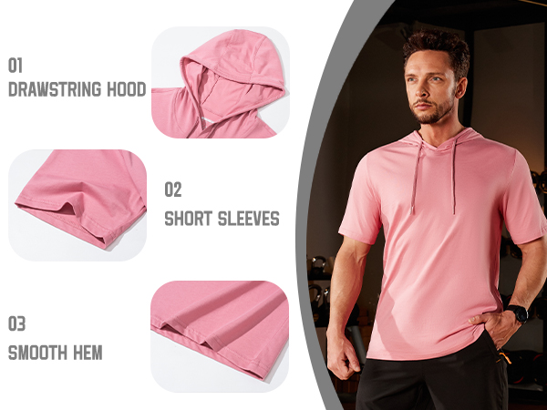 mens short sleeve hoodie