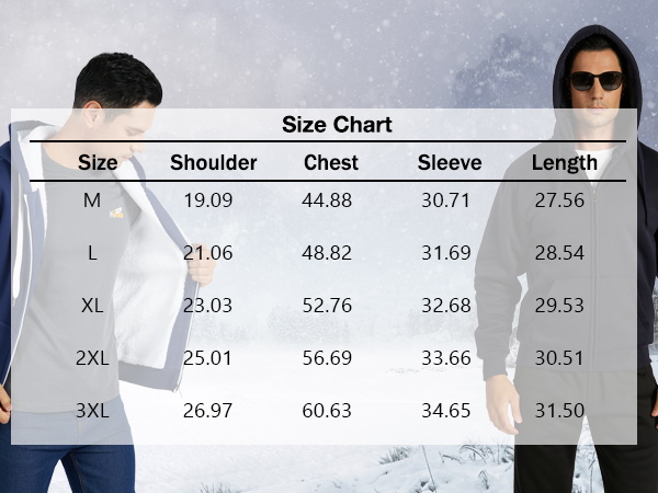 hoodies size chart