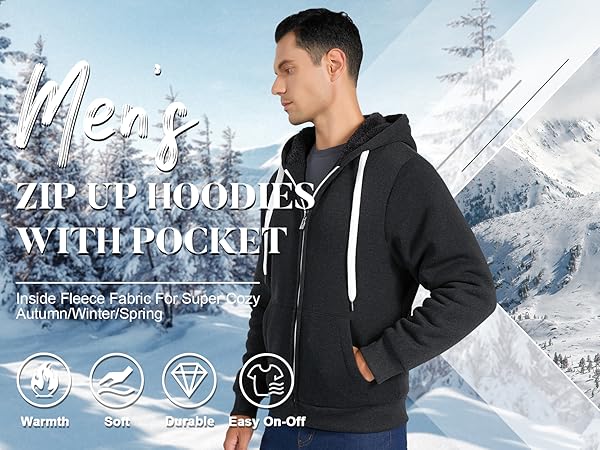 fleece hoodies men