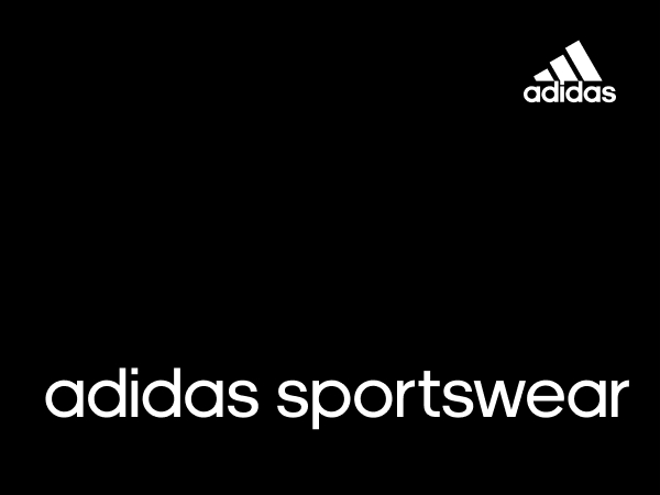 Image of a black rectangle with adidas logo. Text says "adidas sportswear"