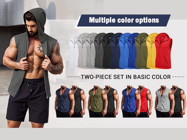 mens sleeveless hooded tee shirts