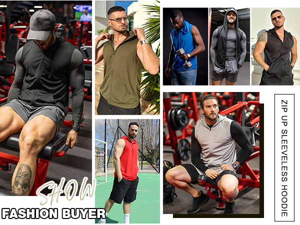 sleeveless hooded shirts for men