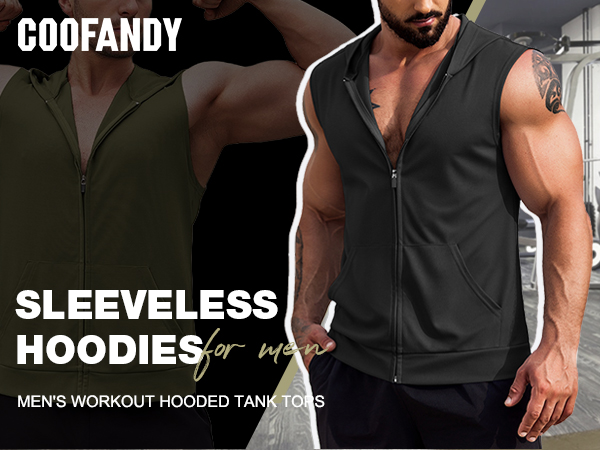 mens sleeveless hoodie