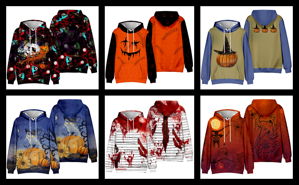 happy halloween day hoodie with pocket