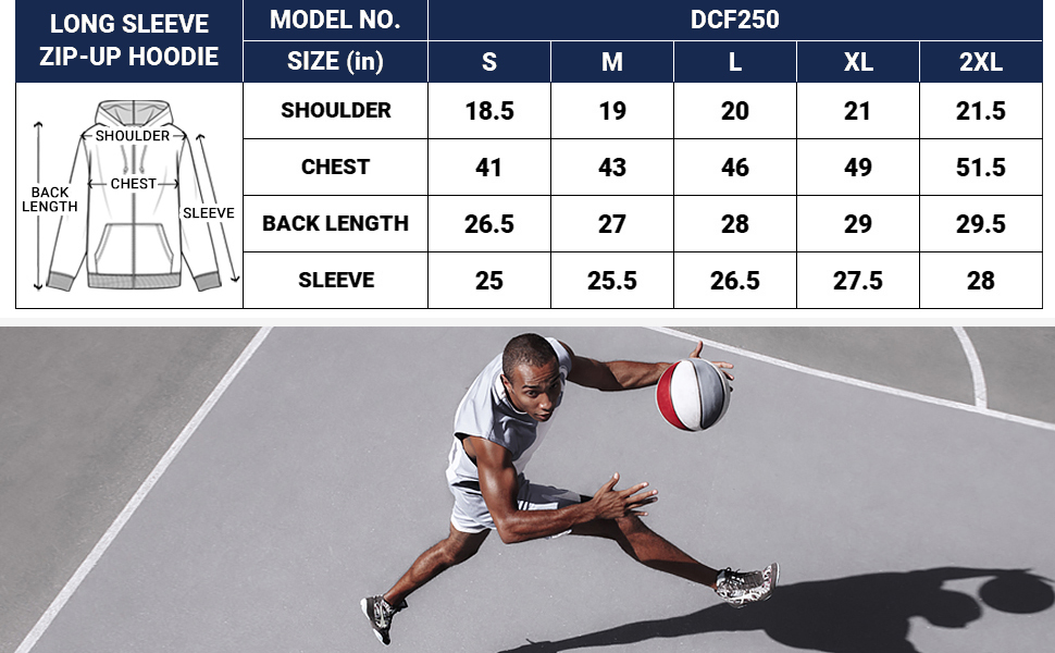 DCF250 A+ Size Chart