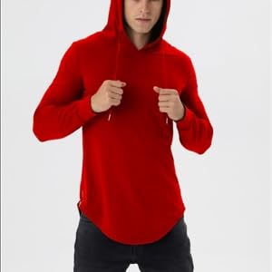 Men'' Longline Pullover Hoodies -3