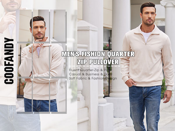 men casual zip pullover