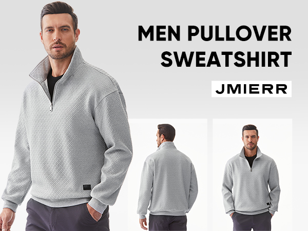 Men''s Quarter Zip Waffle Sweatshirts