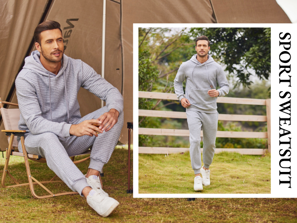 tracksuit hoodie men 2 piece set sweatsuit set for men