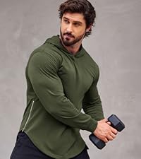 COOFANDY Men''s Workout Sweatshirts Long Sleeve Muscle Fit Athletic Gym Hoodies Pullover