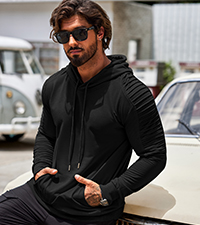 Mens Workout Hoodie Lightweight Gym Athletic Sweatshirt Fashion Pullover Hooded With Pocket