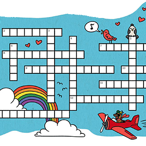 An illustrated crossword puzzle