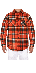 Mens Warm Sherpa Lined Plaid Flannel Shirt Jac