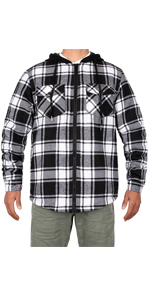 Mens Hooded Flannel Shirt Jacket