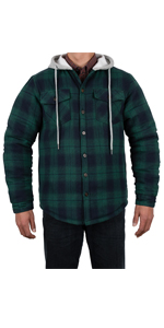 Men''s Quilted Lined Button Down Plaid Flannel Shirt Jac