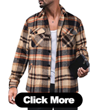 Mens Long Sleeve Flannel Jacket