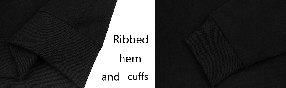 Ribbed hem and cuffs