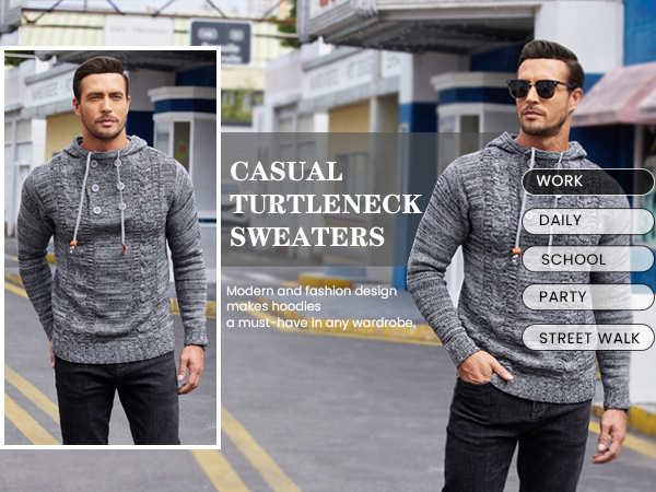 Men''s Turtleneck Hoodie