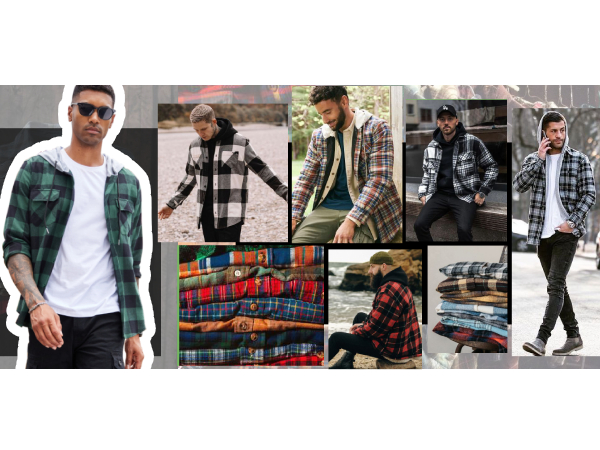 Men''s Plaid Hoodie Flannel Shirt