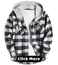 Mens Plaid Hoodie Flannel Shirt